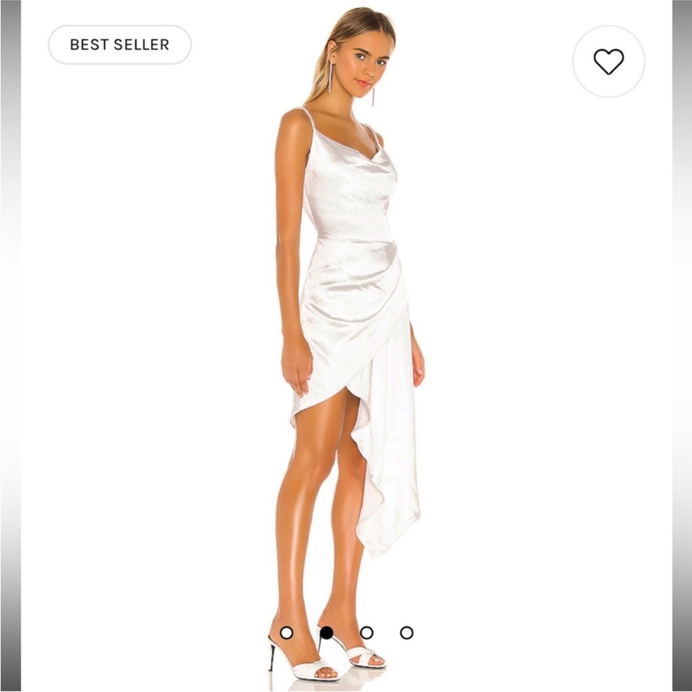 Elliatt Jacinda white satin draped dress white